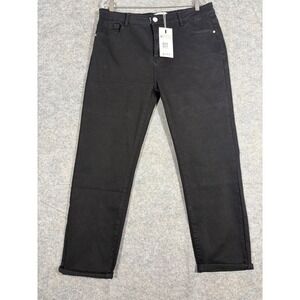 Katch Me Black Denim Jeans Women's Plus Size 3XL‎ Cuffed Straight Leg